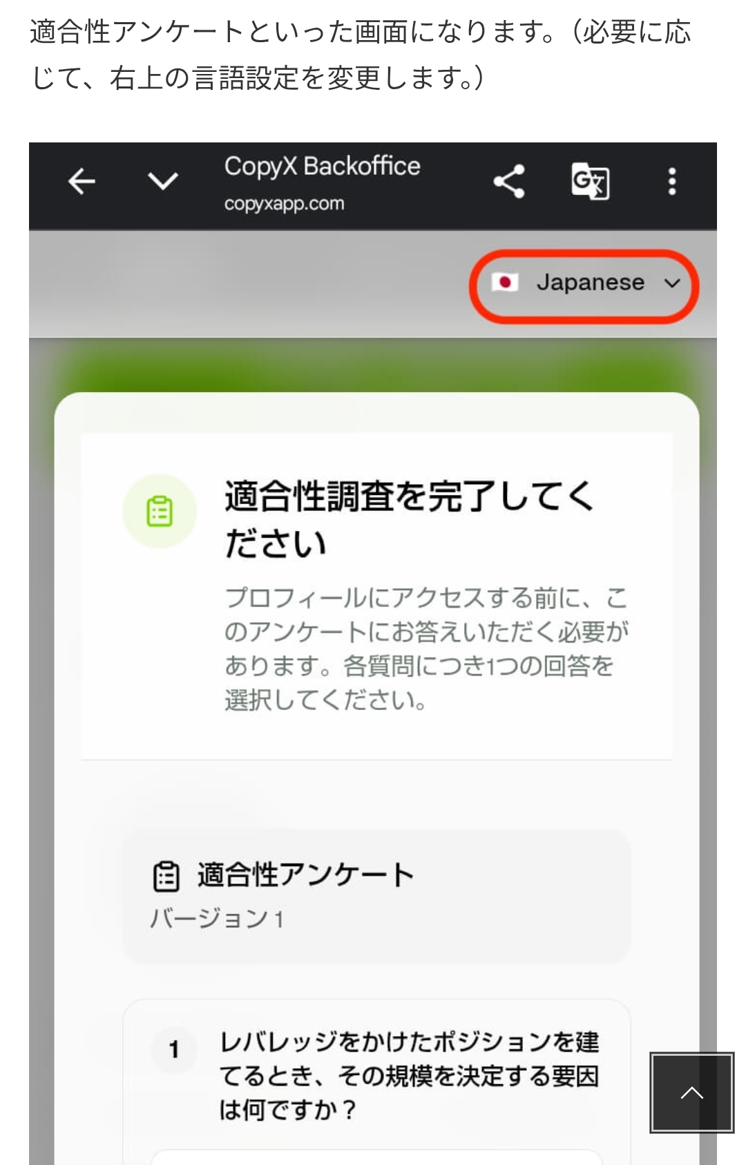 画面 8: 質問への回答とポータル確認