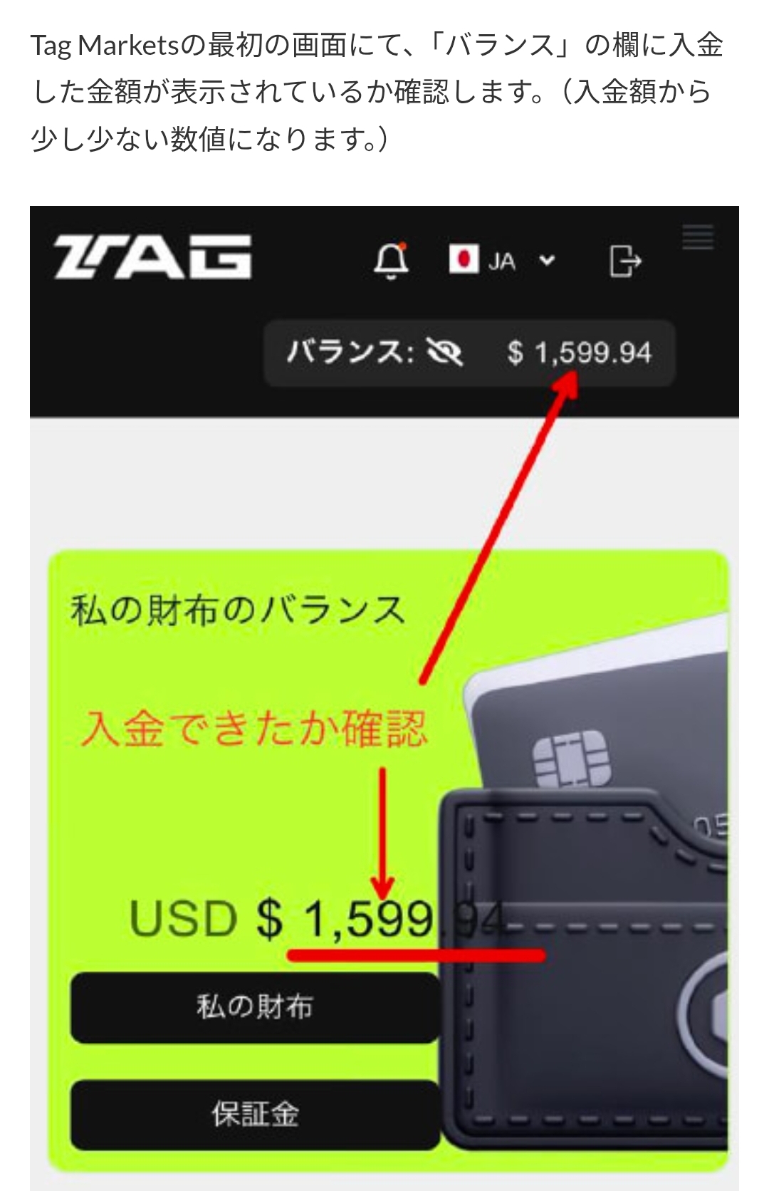 画面 11: 入金画面と送金条件を確認